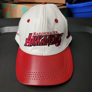 Modern Brand Arkansas Razorbacks Leather Snap-back Hat Cap OS One Size USA Made